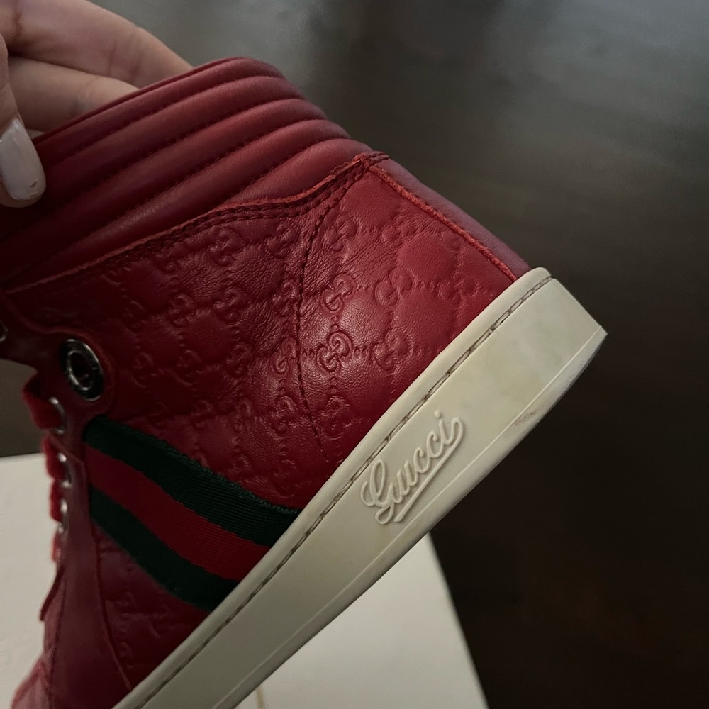 Authentic Gucci Kids Leather High Top Sneakers - Picture 4 of 8
